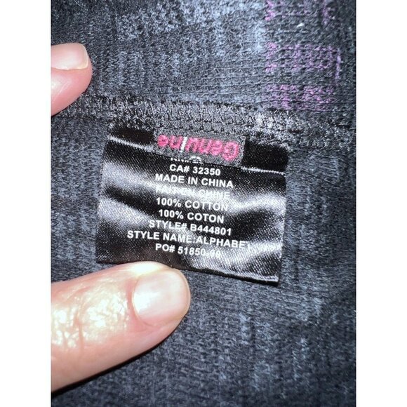 VOLCOM Womens Black Graphic Alphabet Long Sleeve Thermal Top Sz M - Picture 6 of 7